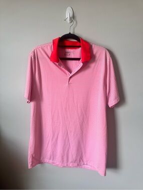 Nike Orange Striped Golf Polo